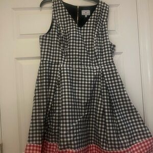 Eloquii Black and White A-Line Sleeveless Dress